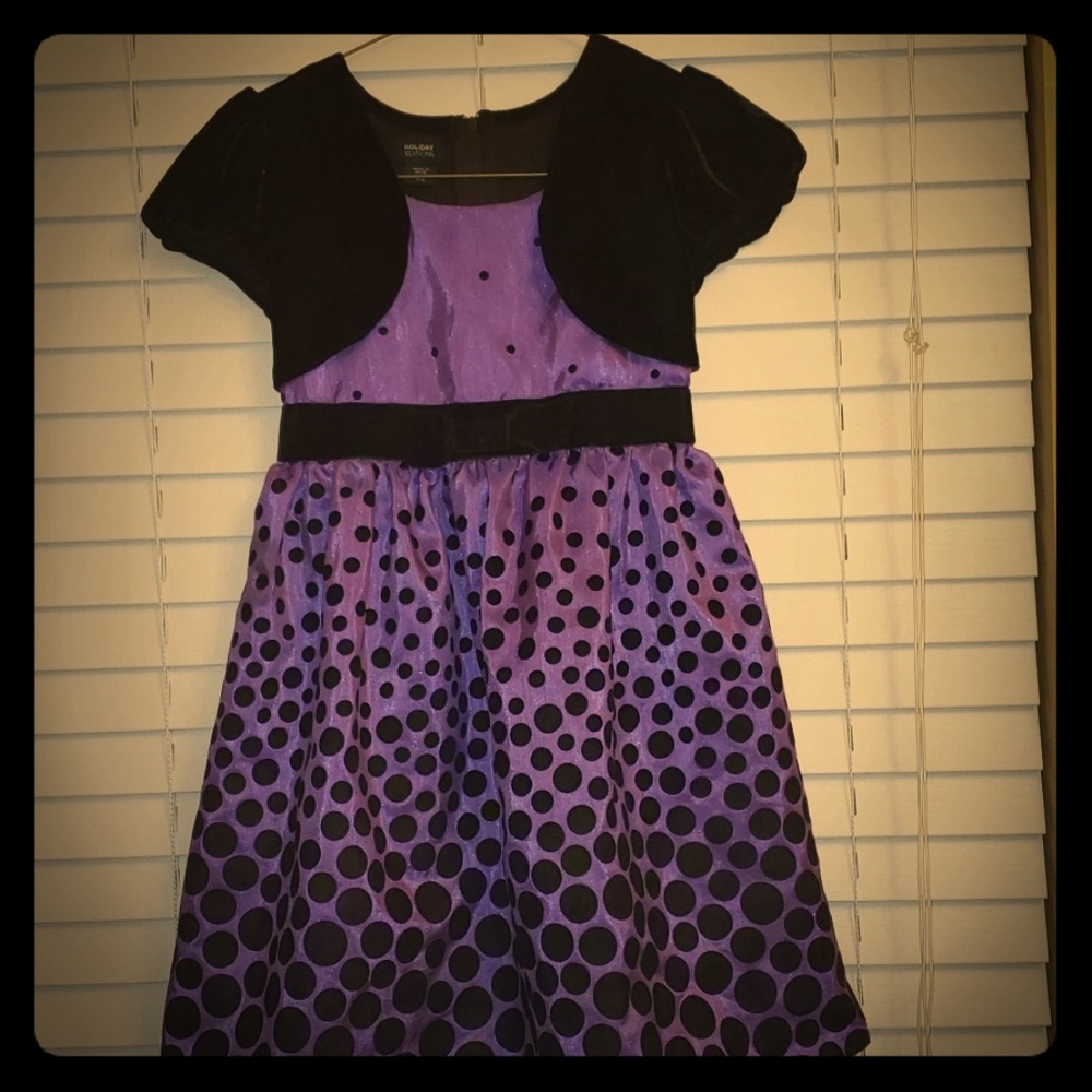 Purple, girls, Easter dress,
